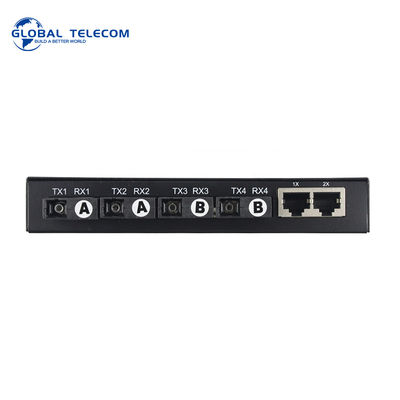 Bộ chuyển đổi phương tiện sợi quang 4 cổng, Bộ thu phát quang Ethernet 2RJ45 10/100/1000M